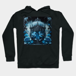 Gothic Blue Birds Hoodie